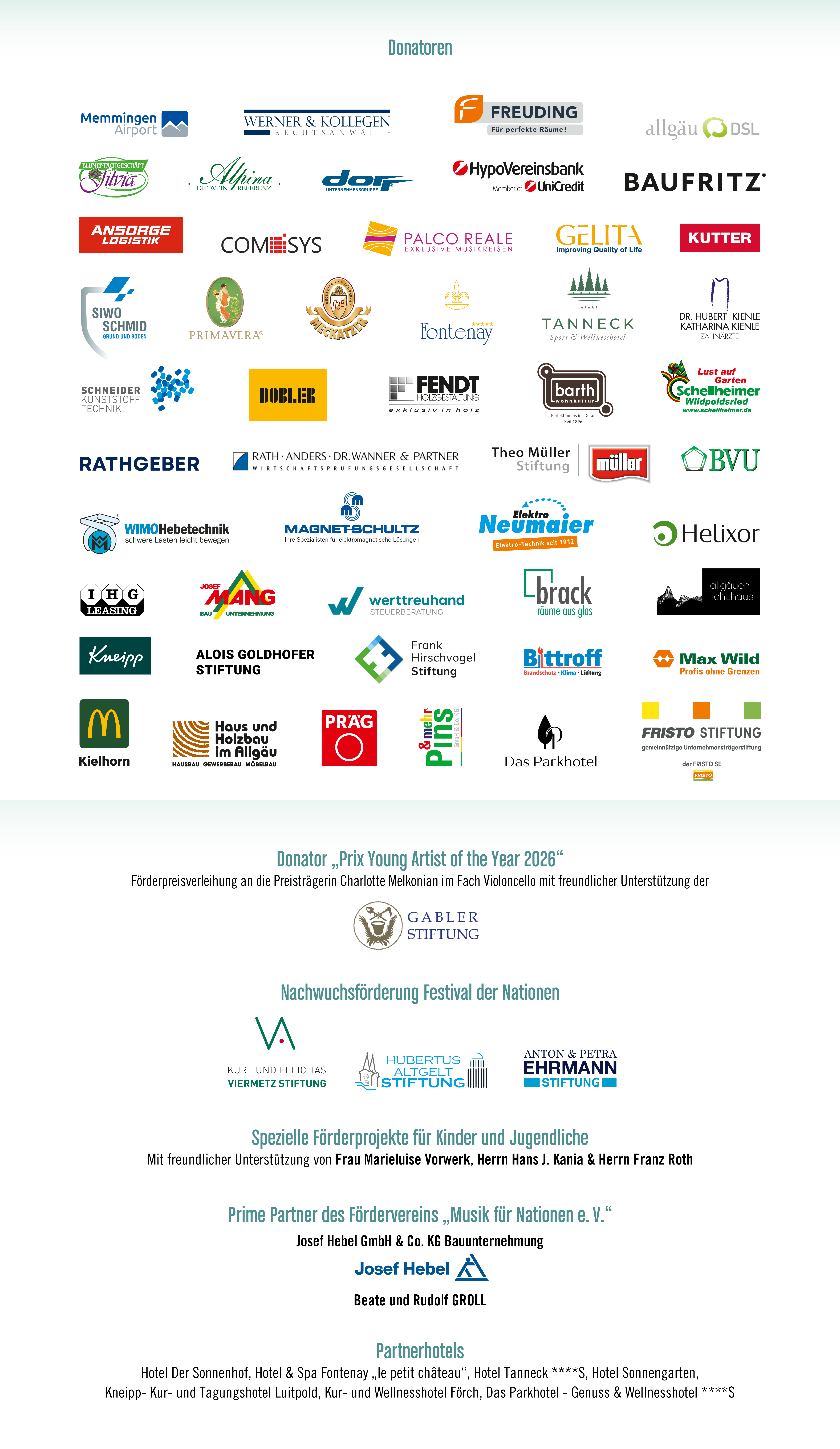 Festival der Nationen 2026 - Donatoren