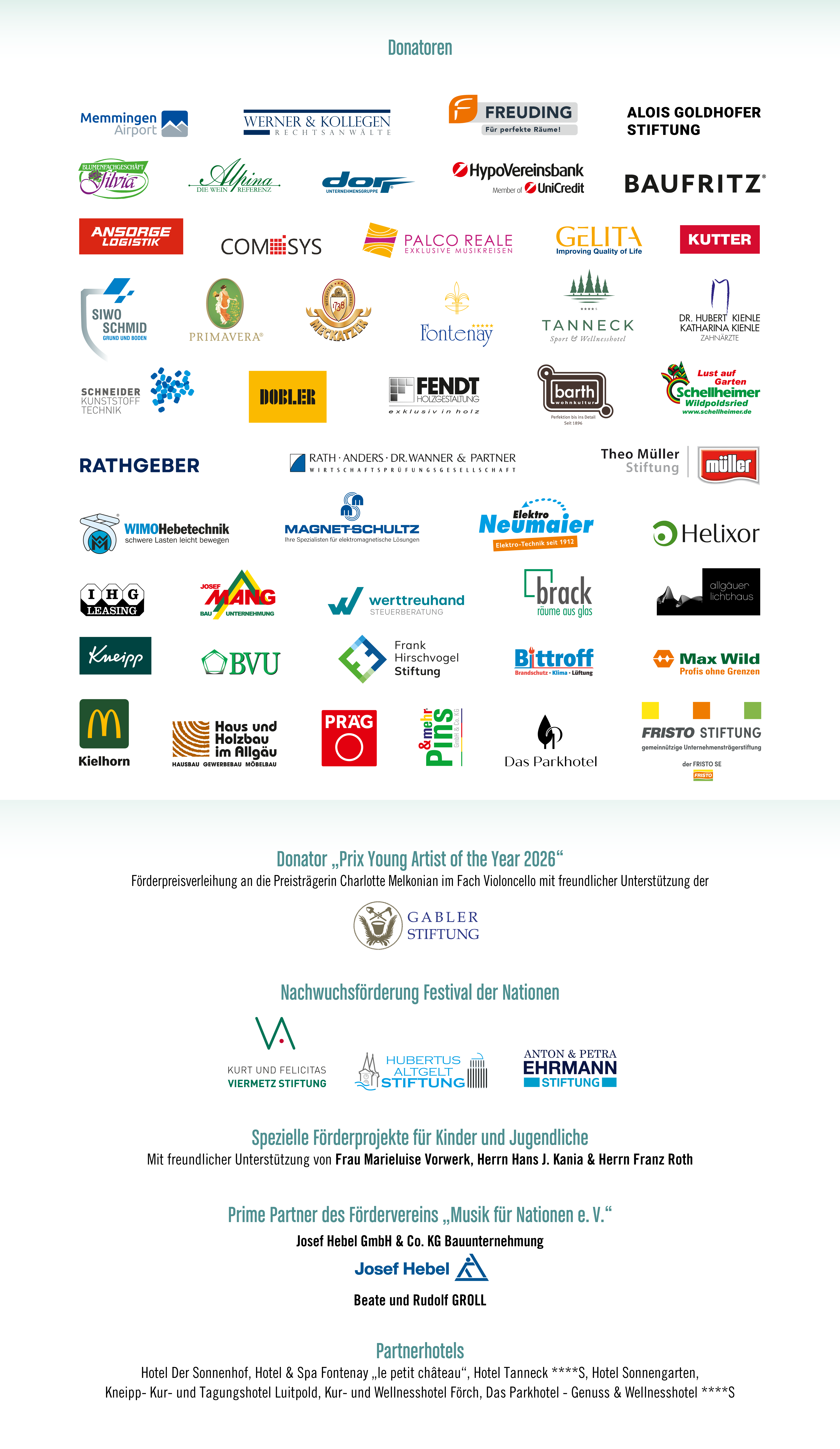 Festival der Nationen 2026 - Donatoren